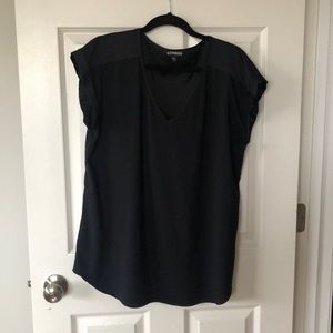 Express Gramercy V-neck Top - Black